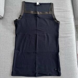 Men's Black Tank Top with Copper Glitter Square Neck Straps